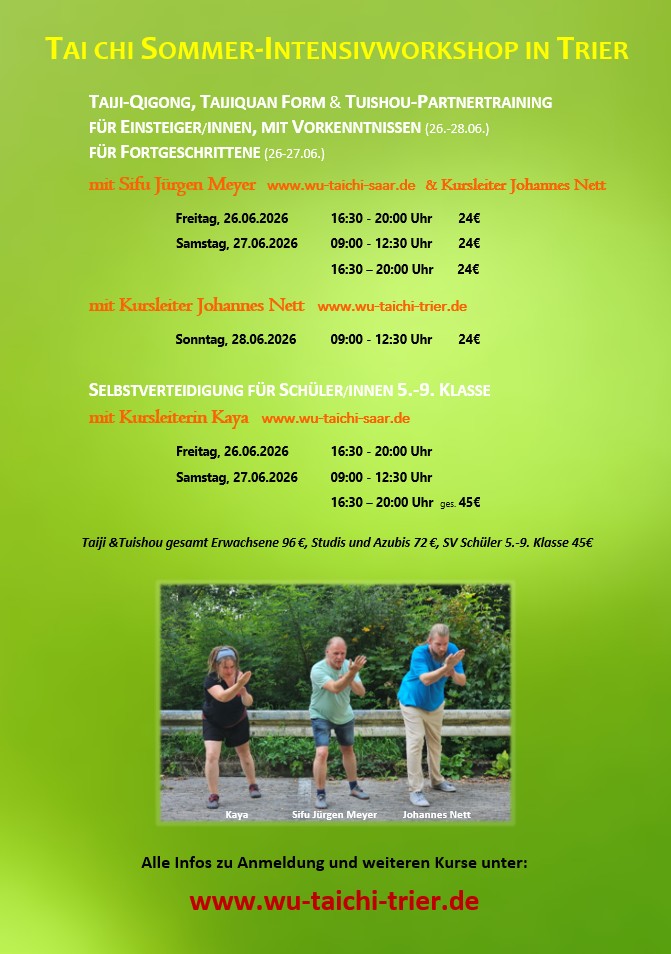 Wu TaiChi Workshop Sommer 2026 Trier